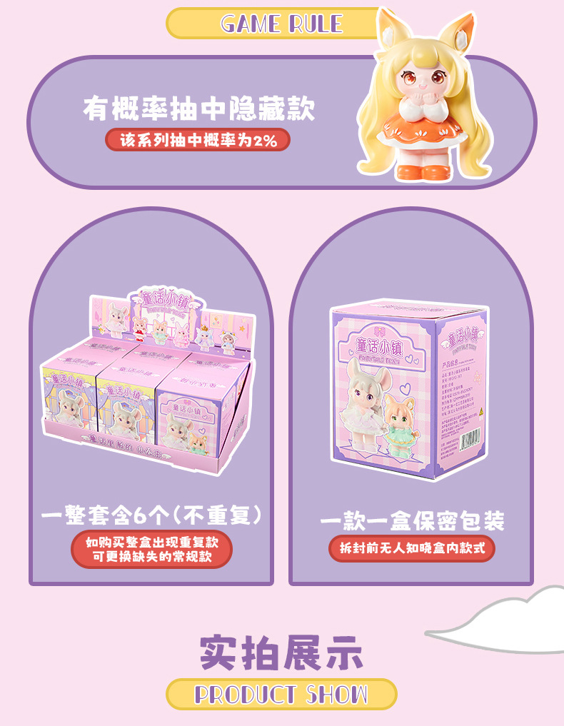 创意礼品神话小镇系列盲盒卡通动漫潮玩装饰摆件女生精美礼品批发详情5