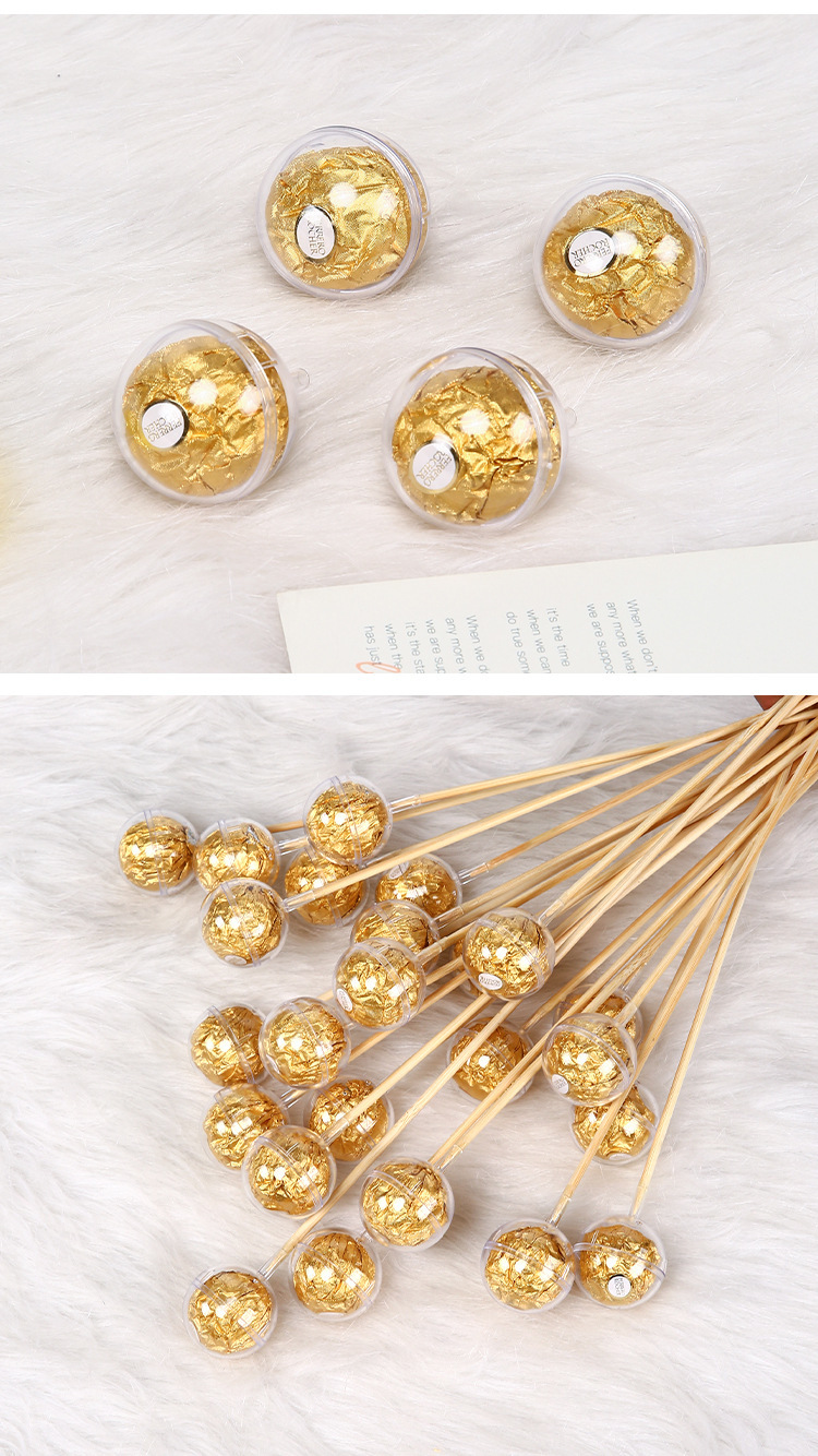 巧克力花托亚克力圆盖费列罗花束diy包装创意塑料水晶球情人节礼详情6