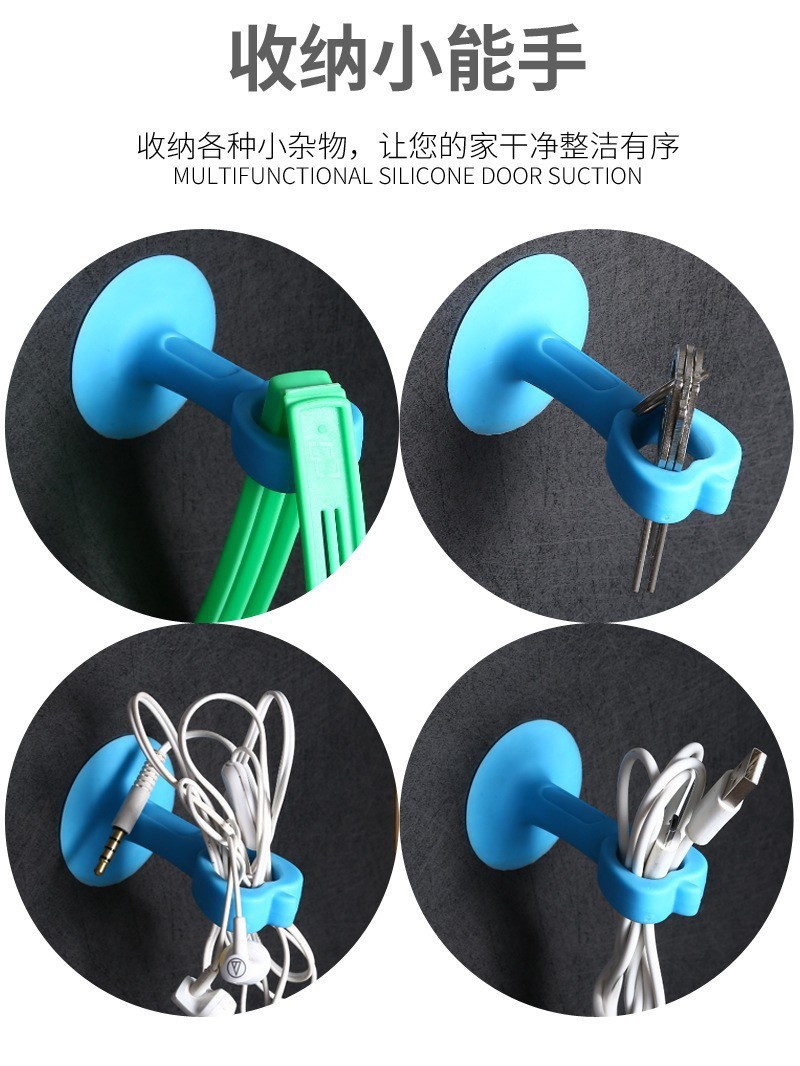 Silicone door suction, non-perforating anti-collision pad, buffer sticker, plastic rubber door, bathroom door top handle, door stop wholesale pic 7