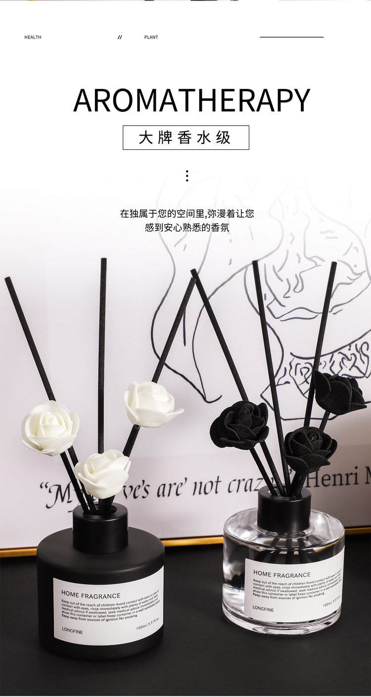 Black and white minimalist style, high-end, flameless aromatherapy, long-lasting indoor bedroom room perfume, bathroom fragrance pic 5