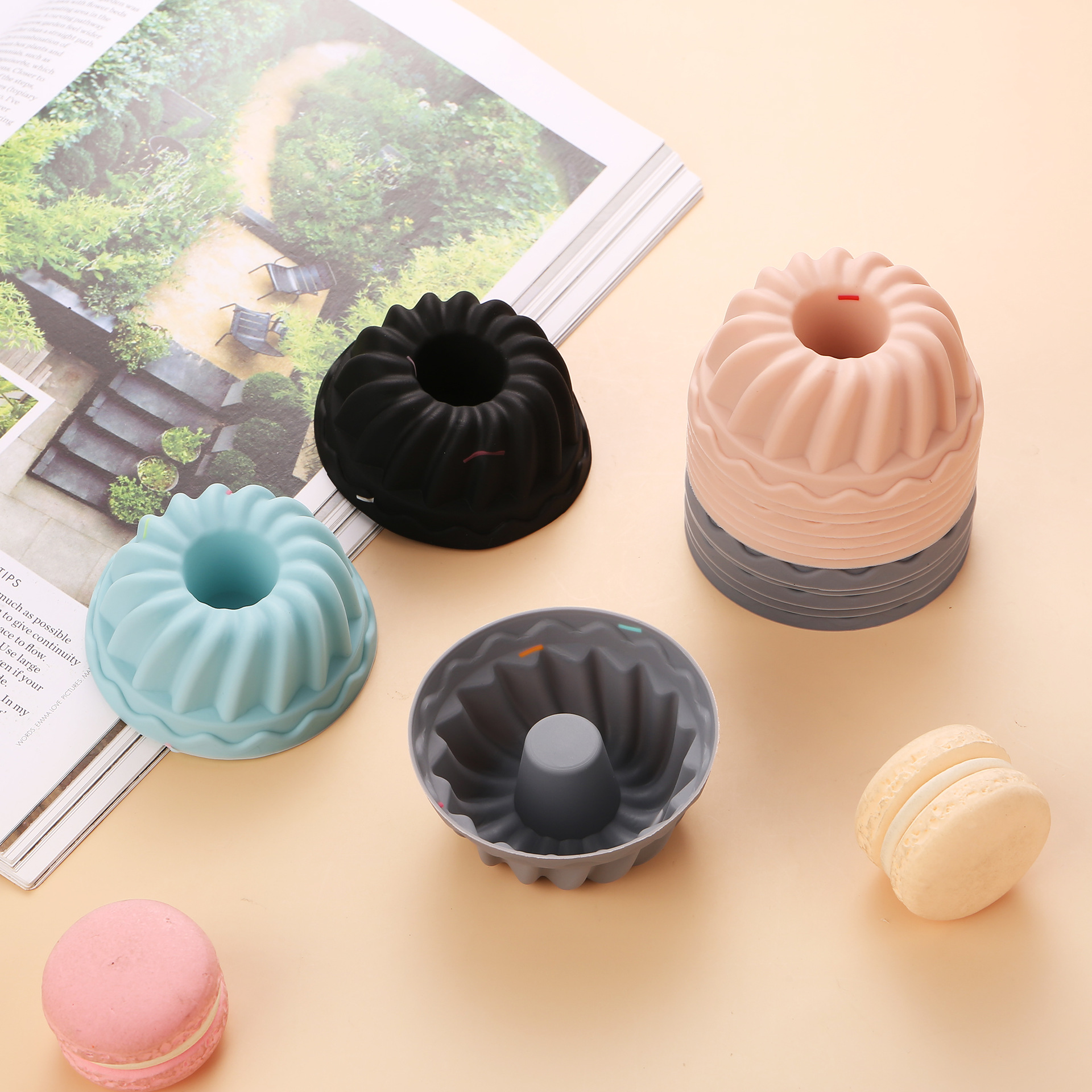 食品级加厚硅胶马芬杯烘焙硅胶模具圆形星形心形正方形玫瑰蛋糕杯详情4