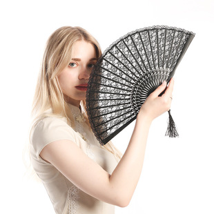 古风折扇工艺礼品扇二青日式汉服舞蹈扇子便携绢扇女扇厂家批发详情15