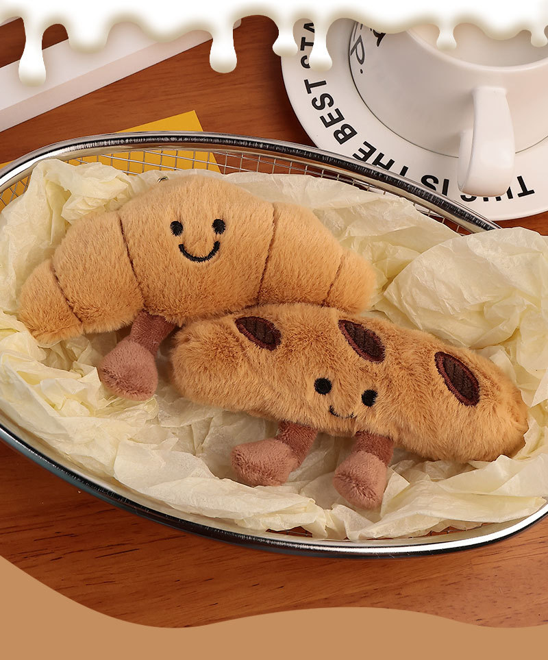 可爱牛角包挂件仿真面包小玩偶毛绒公仔卡通挂件网红书包包挂饰详情10