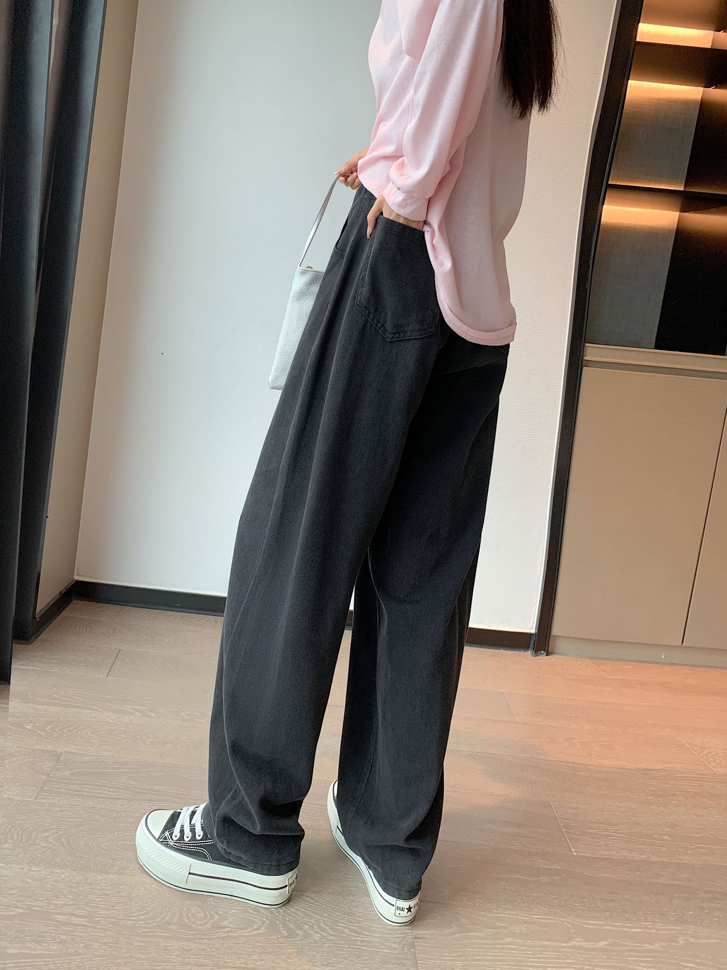 纯棉休闲裤女夏秋新款复古宽松百搭显瘦松紧腰九分裤时尚哈伦裤子详情20