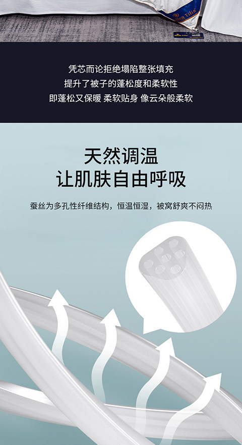 五星级酒店蚕丝被桑蚕丝全棉空调被加厚冬被春秋被被子被芯礼品被详情12