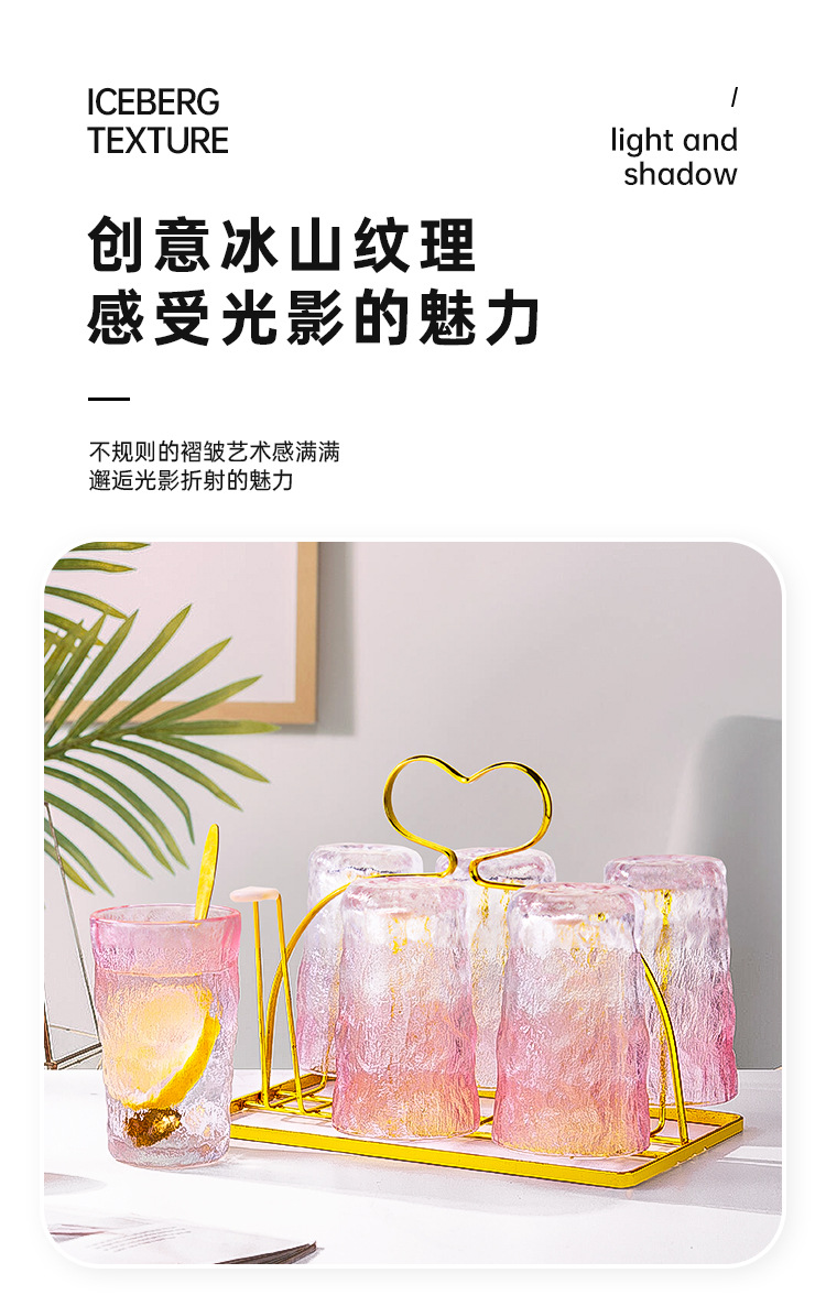 ins风高颜值 冰川玻璃杯泡茶水杯子伴手礼批发货源早餐牛奶福利品详情5