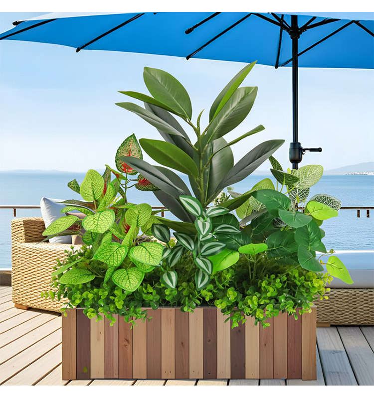 Artificial green plant landscaping combination, tropical plant partition, flower trough and flower box arrangement, bionic artificial flower indoor landscape decoration pic 3