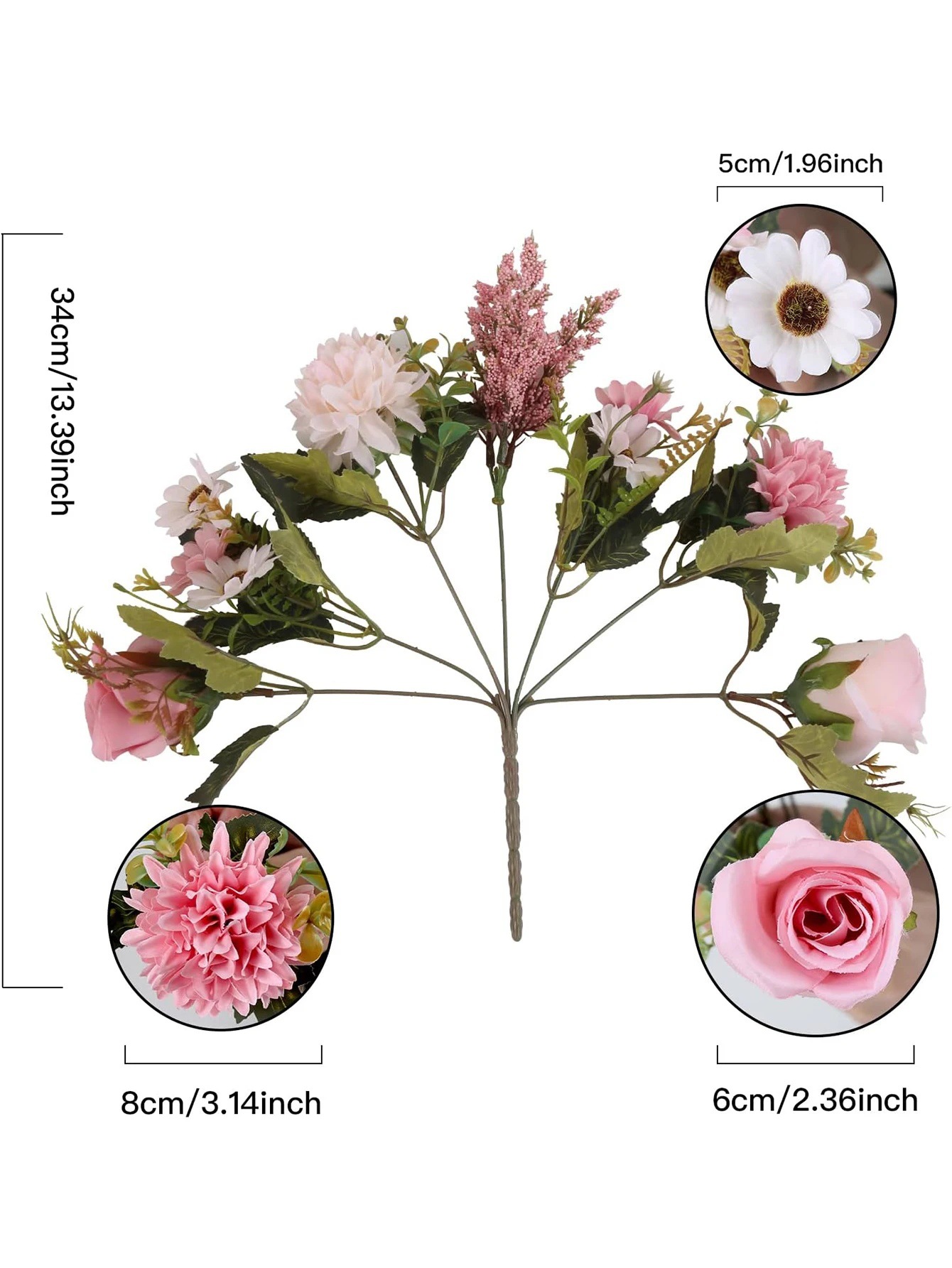 欧式田园装饰手捧玫瑰花仿真花花束客厅茶几家居餐桌花艺摆件批发详情10