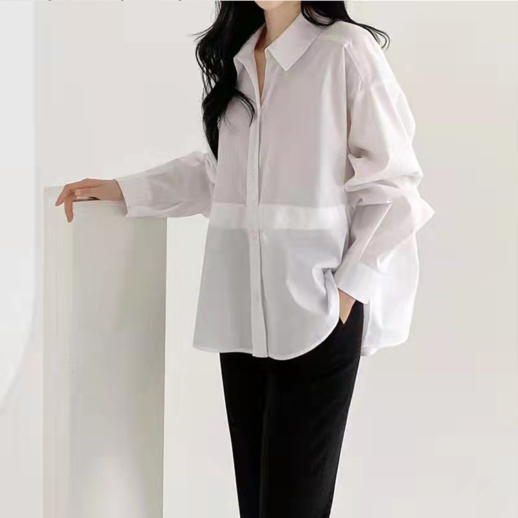 爆款2022韩版春夏时尚设计感显瘦长袖衬衫女系带衬衣休闲打底衫TH详情2