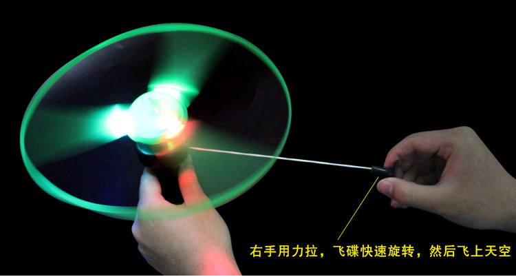发光竹蜻蜓儿童户外玩具飞天仙子旋转飞盘手推发射飞行器拉线飞碟详情6