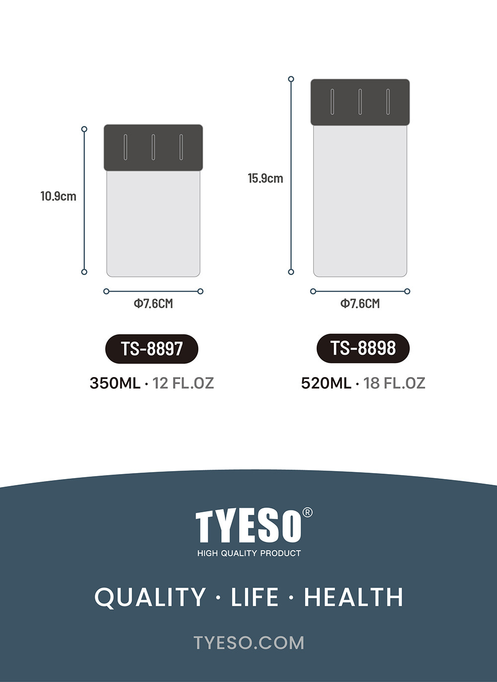 TYESO stainless steel insulated portable cold cup 180ml uncovered cup pic 6