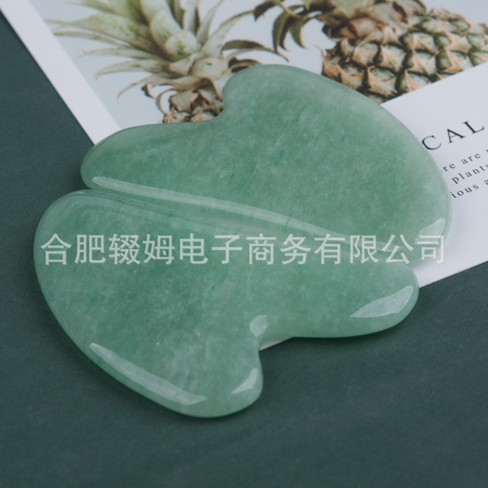 玉石刮痧板绿东陵刮痧按摩工具面部按摩身体刮痧保健按摩用品皮肤护理详情13