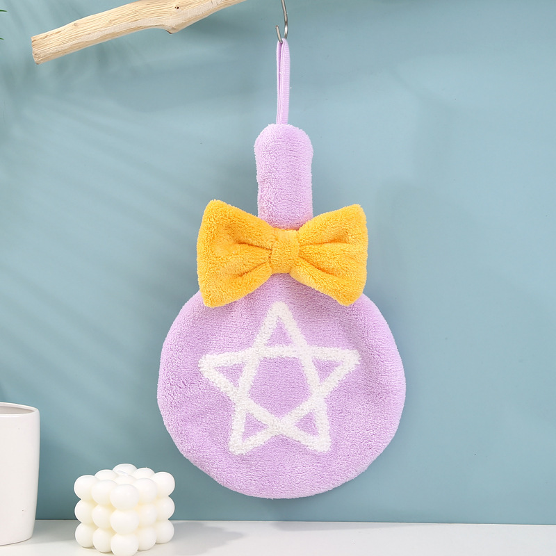 【 Chi Jia 】 Coral Fleece popular lollipop hand towels, hanging cute hand wash towels, Absorbent towels for bathroom pic 5