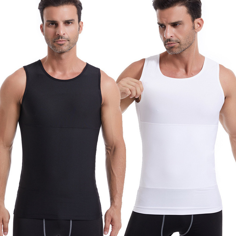 跨境热销2024夏季新款男士收腹束身高弹力瘦肚子神器运动背心代发详情8