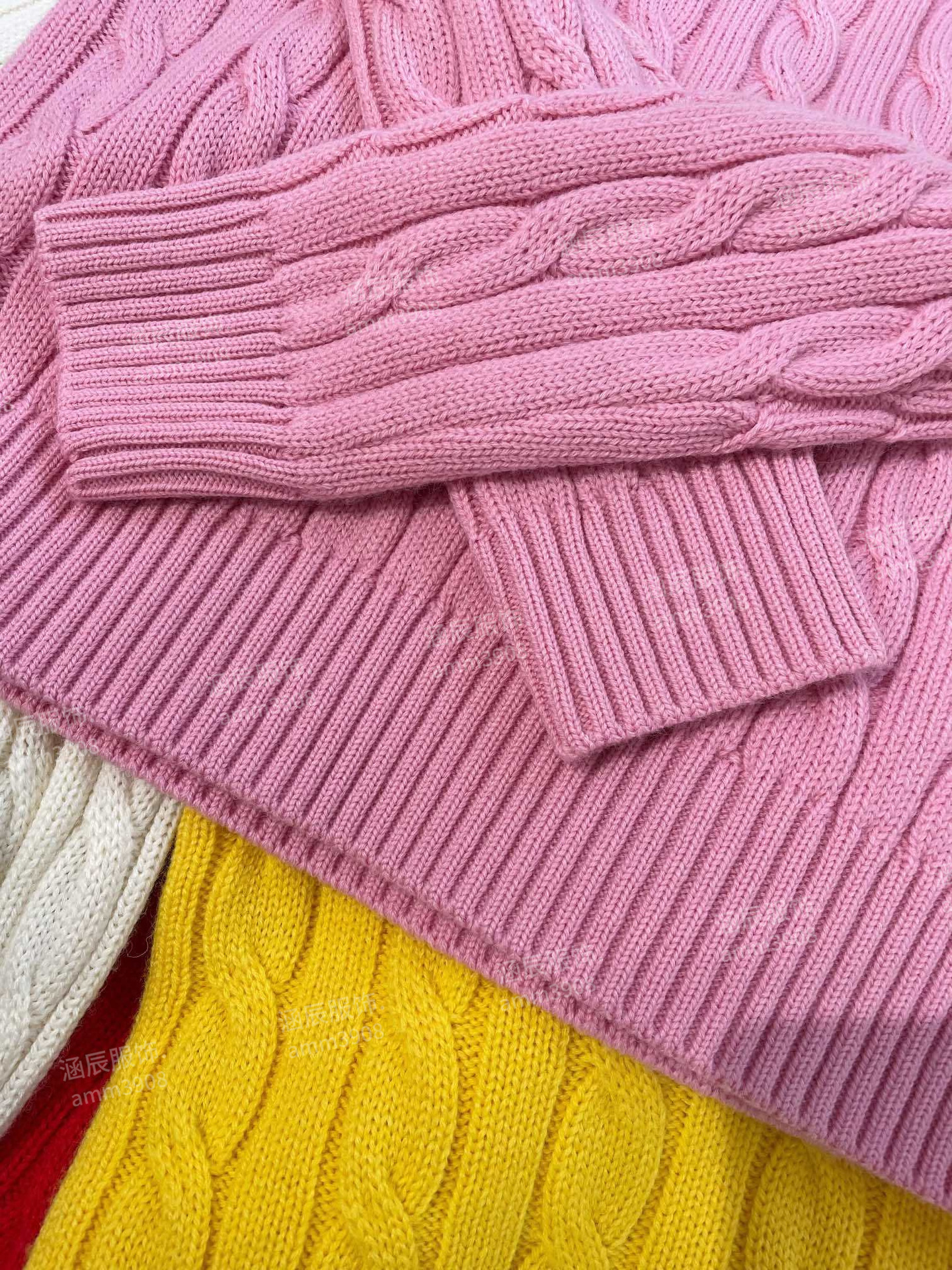 High-quality 100% wool RL classic style small horse logo embroidered twist knitted slim wool sweater for women pic 8