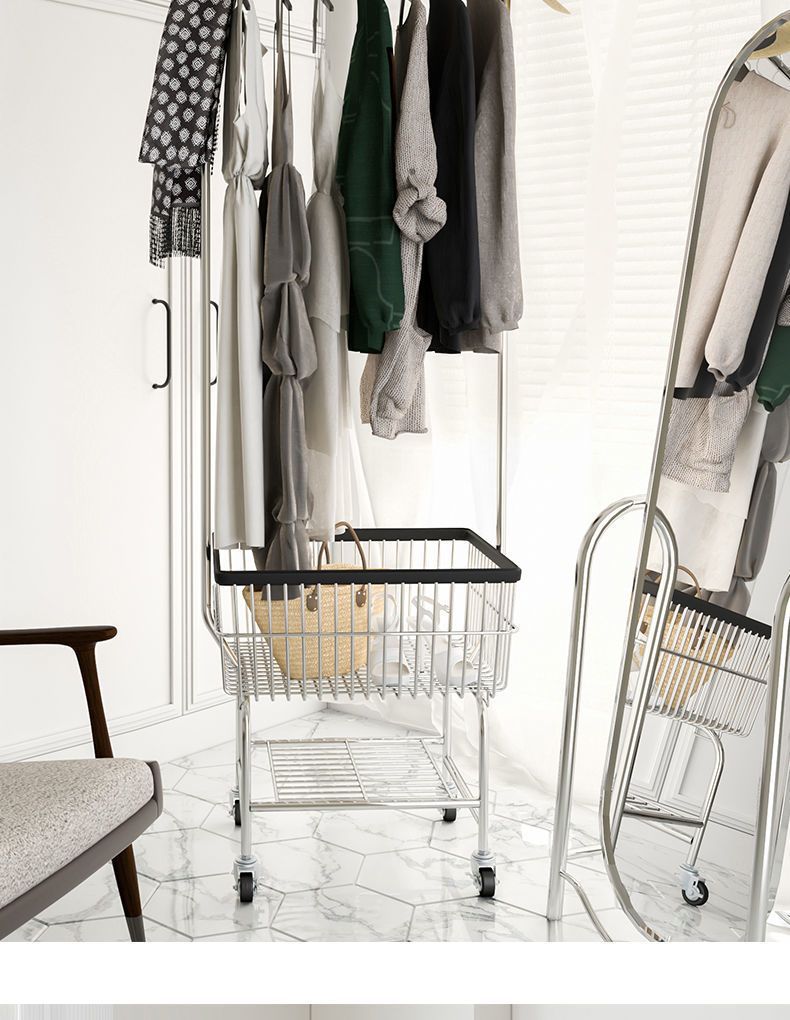 星辰轻奢可移动带轮衣帽架服装店落地展示架女装挂衣架服装配饰网红拍照道具详情11