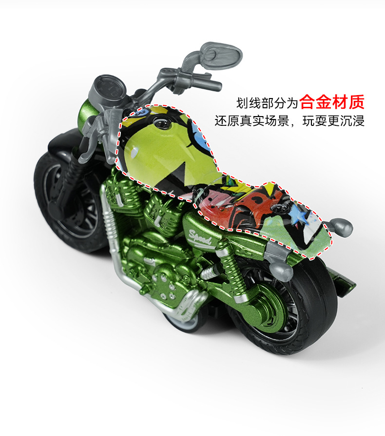 Cross-border children's toys, simulated rebound motorcycle models, keychains, decorative items, durable toy cars, grabbers, gifts pic 7