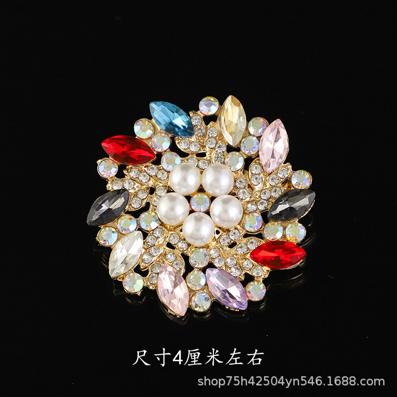 韩版质感胸针女高级感合金胸花轻奢小众镶钻固定防走光别针大衣饰详情23