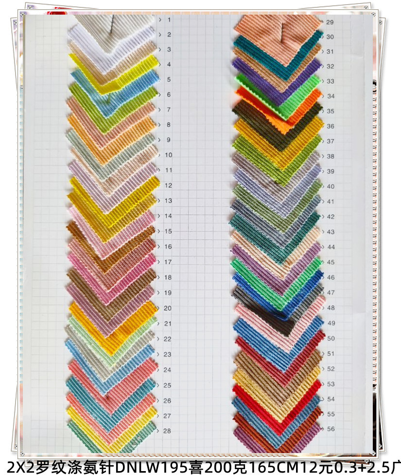Polyester and ammonia ribbed fabric in stock: 1X1 ribbed, 2X2 textured, 5X2 ribbed, 4X3, 2X1, 8X5, 8X3, 8X4 elastic stripes pic 18