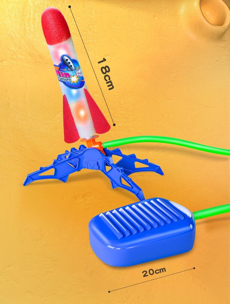 儿童脚踩冲天火箭发射筒户外脚踩飞天玩具冲天炮脚踏式发射器男孩详情28