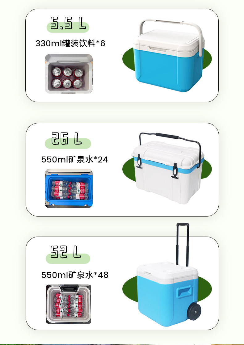 Outdoor insulated box, ice cube refrigeration, camping vehicle ice bucket, commercial stall fishing, portable food preservation freezer pic 9