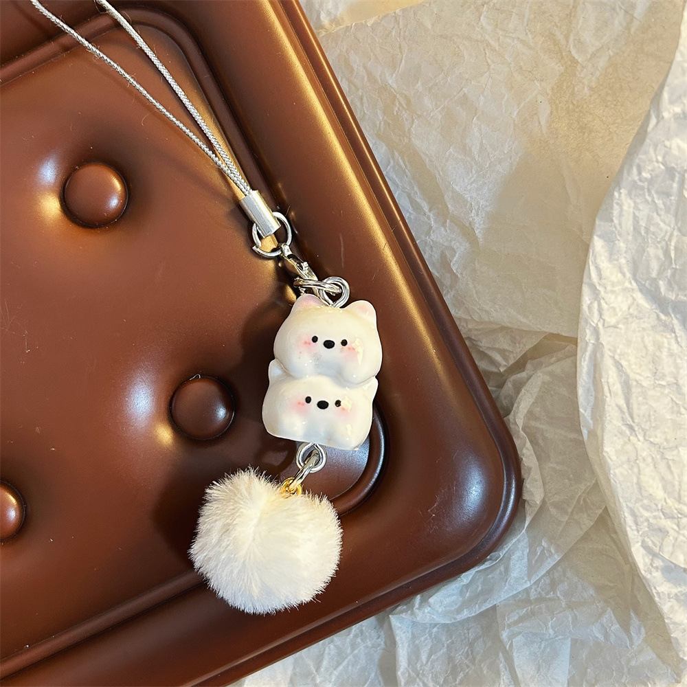 卡通甜美西高地毛球手机链少女心原创小狗钥匙扣学生书包挂饰配饰详情15