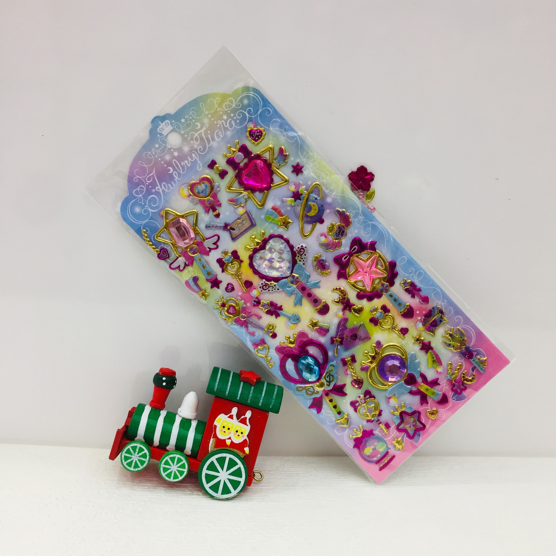 批发彩钻装饰手工贴画镭射女孩公主儿童立体水晶贴宝石钻石贴纸详情14