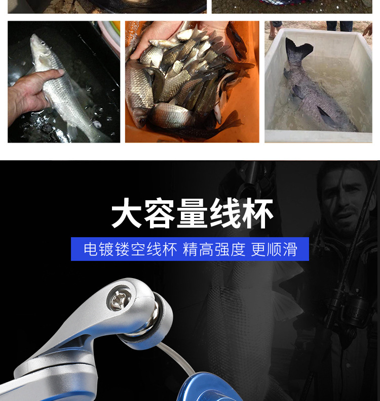 科迈龙QS1000-7000塑料头纺车轮路亚鱼线轮海竿轮抛竿渔轮详情6