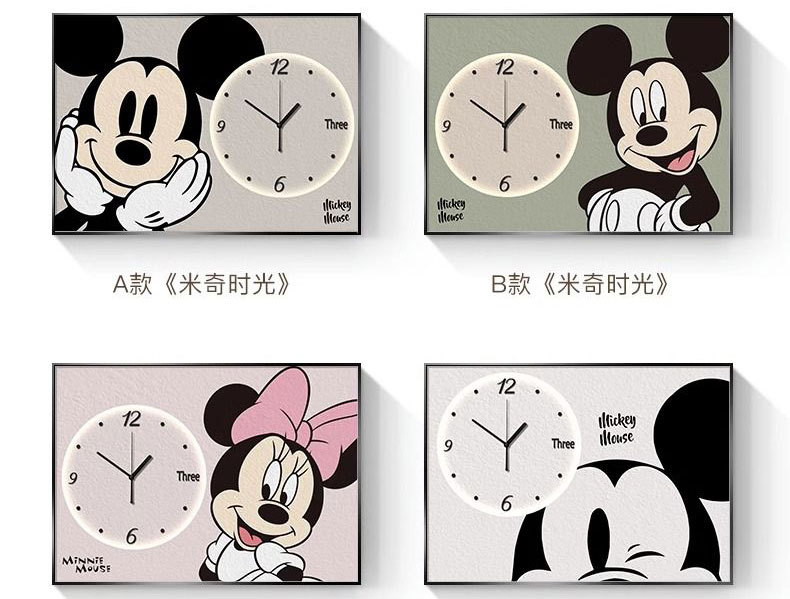 米奇电表箱装饰画带时钟表简约创意总闸配遮挡多媒体盒挂画免打孔详情27