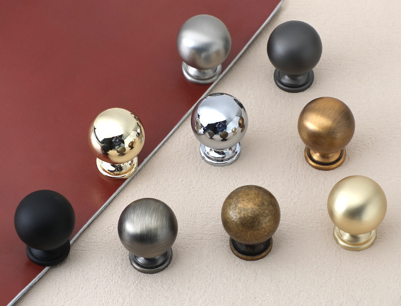 轻奢意式实心柜门圆形单孔拉手金色黑色法式简约橱柜衣柜抽屉把手详情20