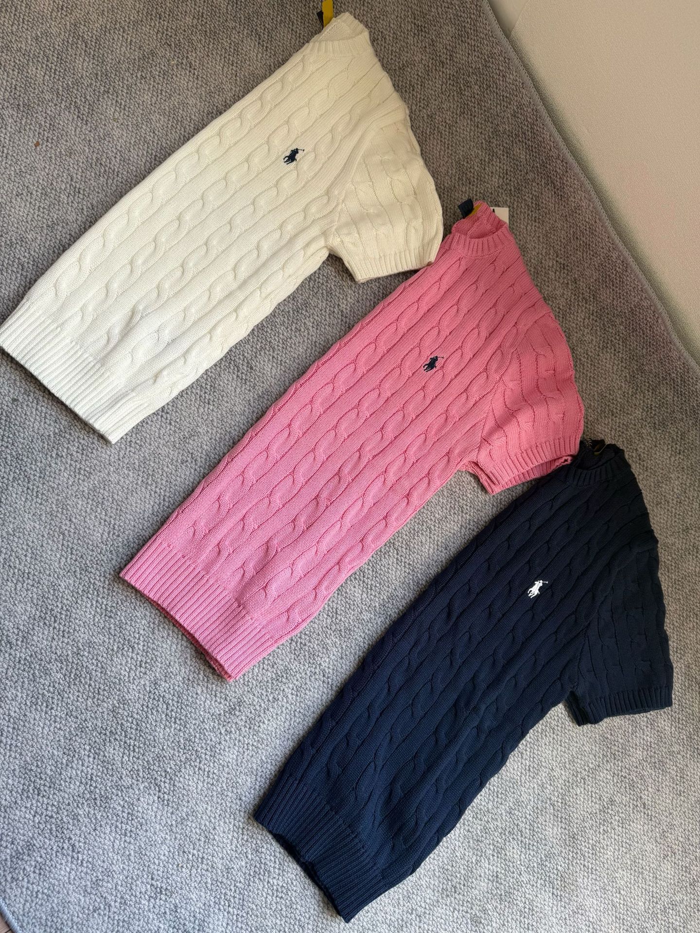 RL拉夫小马标女士经典纯棉短袖圆领麻花针织衫25年新款针织短袖详情6