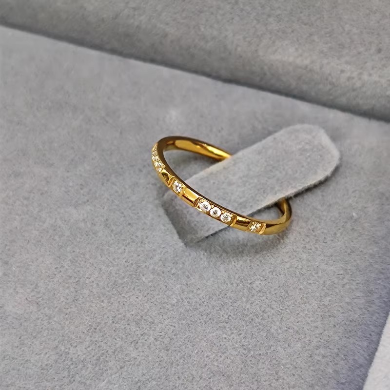 Pareja anillo anillo de nicho diseño de toda la vida diamantes diamantes influencer no perder color titanio acero anillo accesorios para mujeres dedo índice pic 1