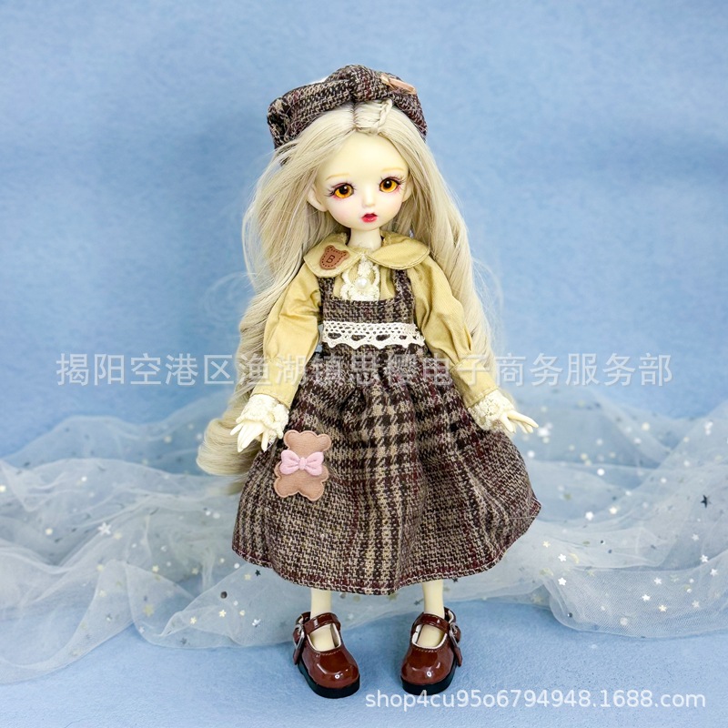 6分bjd娃衣30厘米洋娃娃换装衣服连衣裙毛线纽扣鬼妈妈玩偶套装详情9