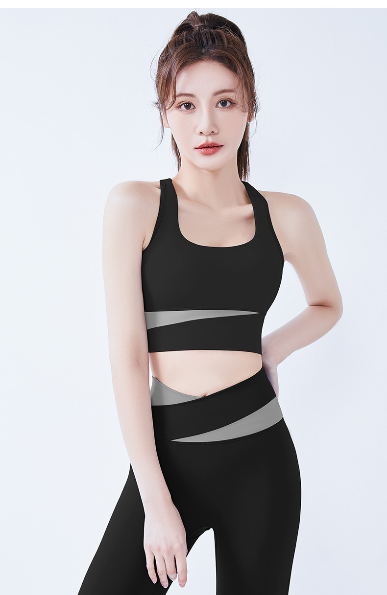 lulu夏季运动内衣跑步健身高腰紧身裤无尴尬线上衣瑜伽服套装女详情13