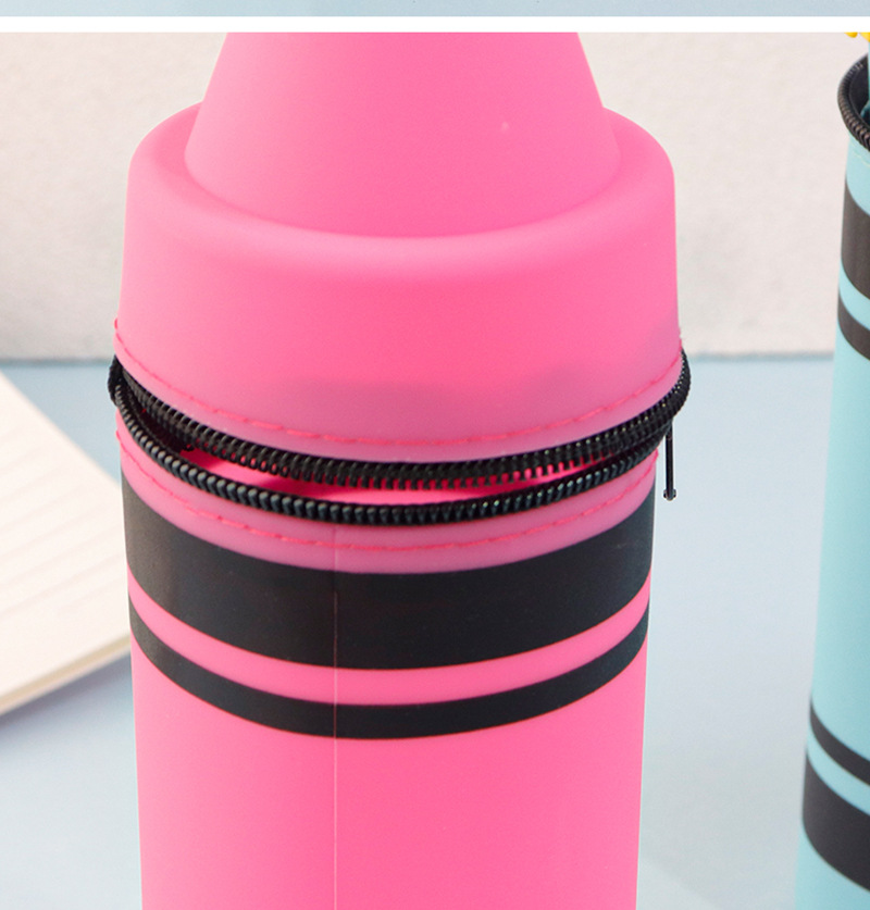Multi-color contrasting silicone pen case, simple and shockproof universal pencil storage holder, pressure-reducing pen case, student office supplies pic 12
