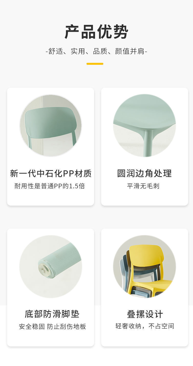 北欧餐椅家用塑料椅子现代简约牛角洽谈书桌椅凳子靠背网红化妆椅详情2