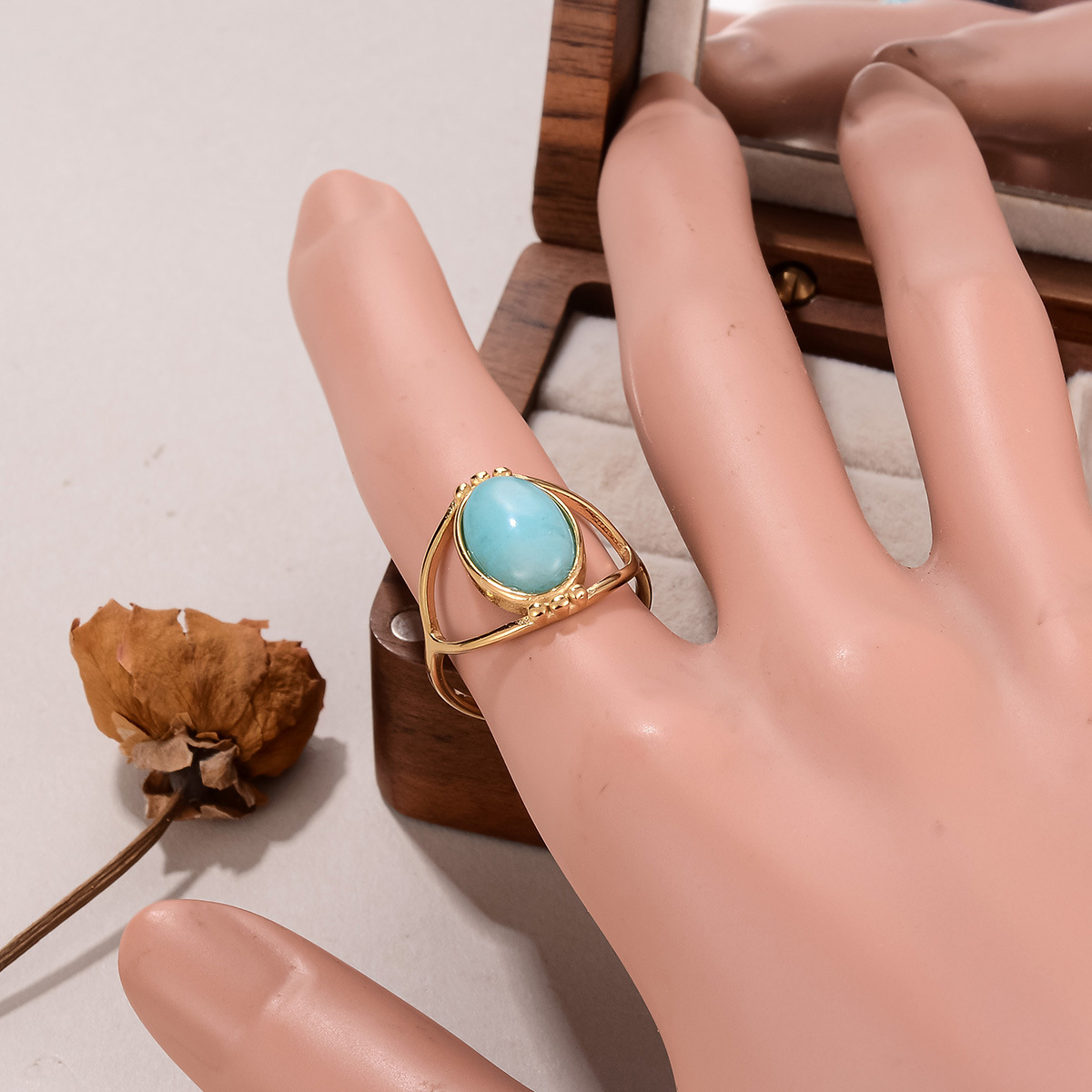 Best-selling stainless steel natural stone rings for women on AliExpress, non-fading titanium steel retro geometric rings for women pic 42