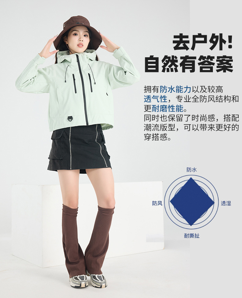 春季短款外套女士新款超好看连帽休闲夹克户外登山防风上衣2025潮详情2