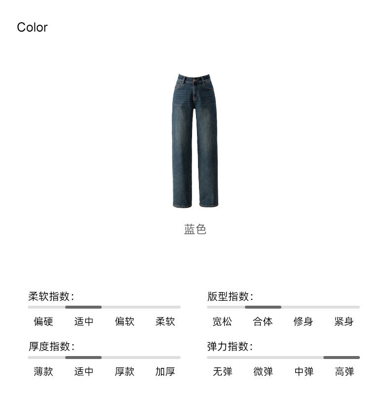 鑫阁高腰梨形窄版阔腿裤宽松显瘦显腿长直筒2025秋季新款牛仔裤女详情6