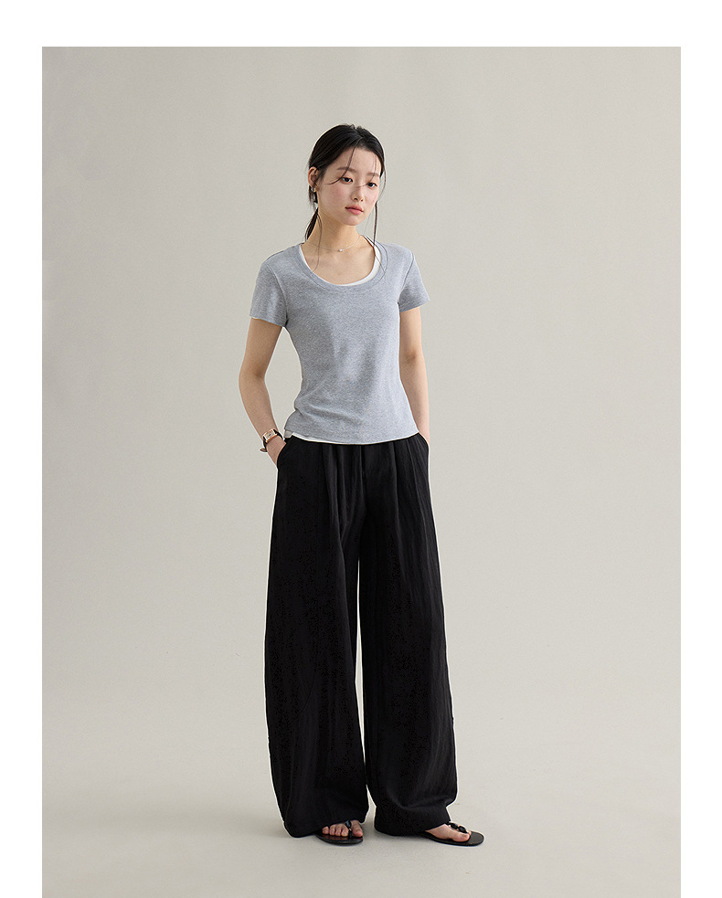【 Blockbuster B: Super Comfortable Double-collar T-shirt with Upgraded Fabric 】 Spring short-sleeved T-shirt pic 107