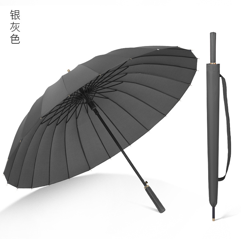 24骨长柄伞抗暴风晴雨两用伞加大双人商务直杆高尔夫伞广告印刷详情24