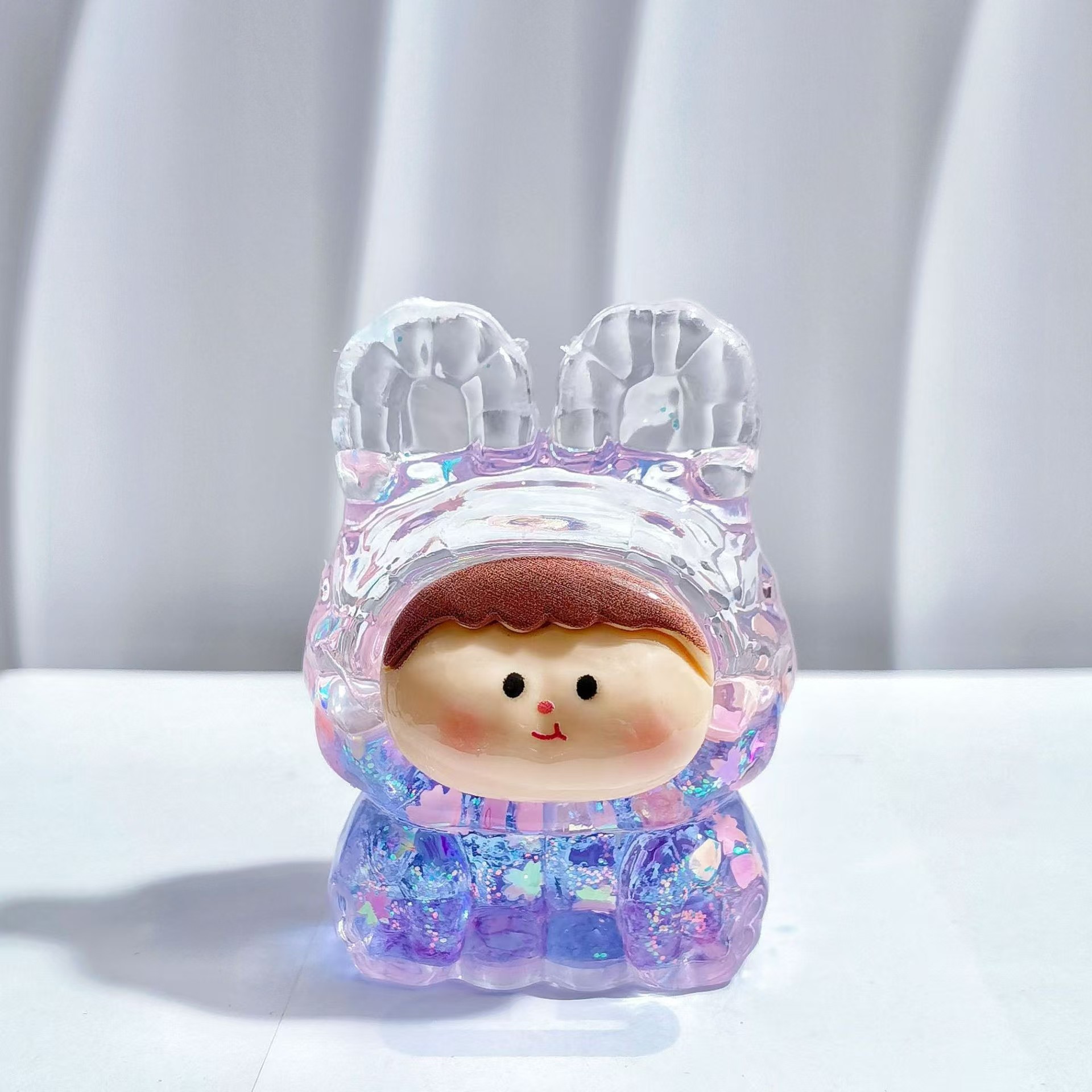 抖音爆款莉莉丝萌粒感化入油流沙夜光卡通钥匙扣潮玩小摆件工艺品礼品装饰详情7