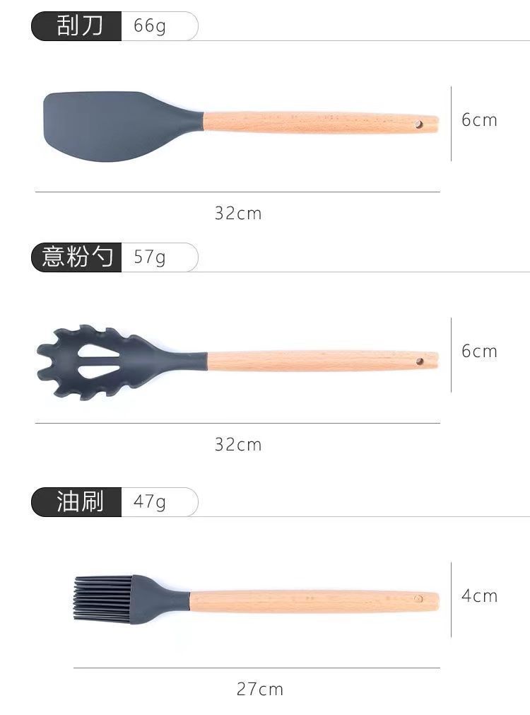 家用跨境硅胶厨具刀具搭配厨房不锈钢厨具多功能20件套厨房套装详情21