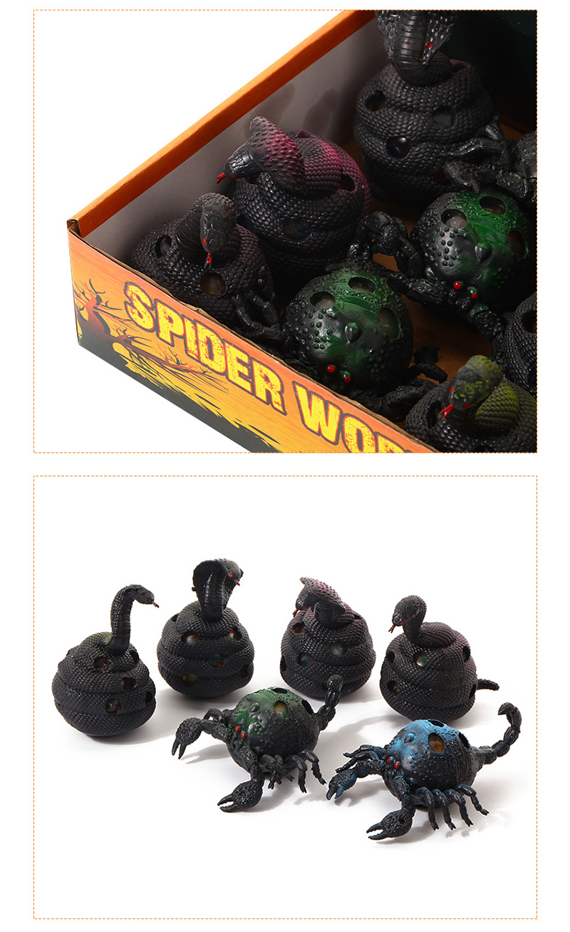 亚马逊wish爆款万圣节捏捏乐吓人玩具TPR仿真蛇蝎昆虫恶搞玩具详情11
