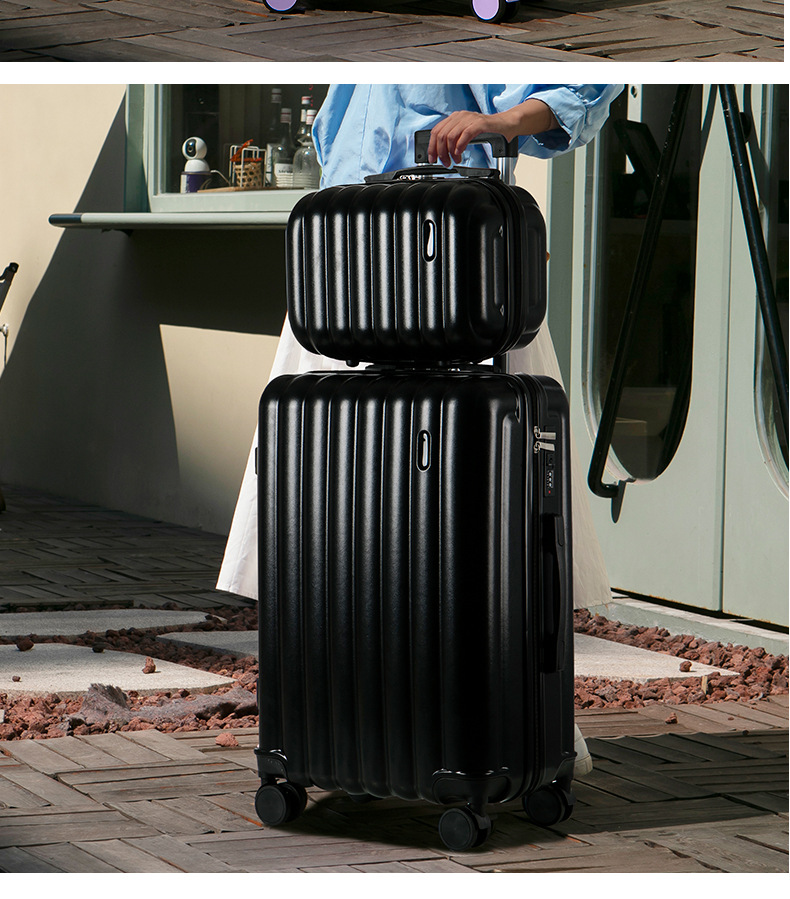 大量现货批发高颜值马卡龙色系韩版四件套多功能拉杆箱便携登机箱详情15