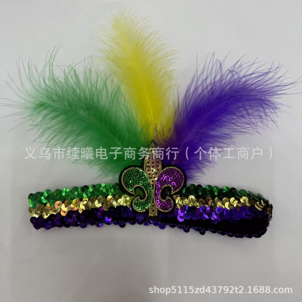 亚马逊狂欢节羽毛发箍派对舞台表演节日装饰发饰头饰饰品头纱时尚发饰详情6