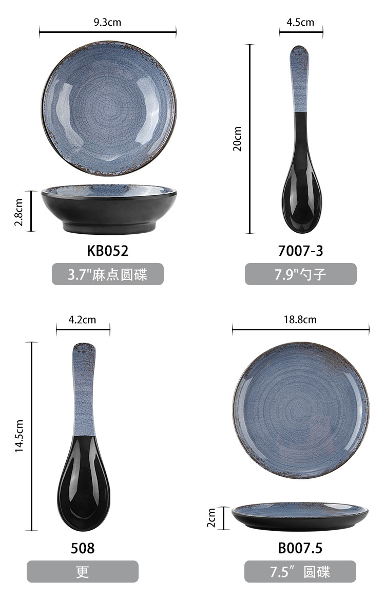 New imitation porcelain KB tile grey pattern melamine tableware factory direct sales melamine tableware pic 19