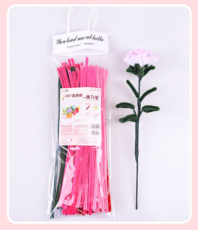 Creative diy Twisty stick bouquet Sunflower Tulip bouquet material package Children's educational toys encrypted wool strips pic 13
