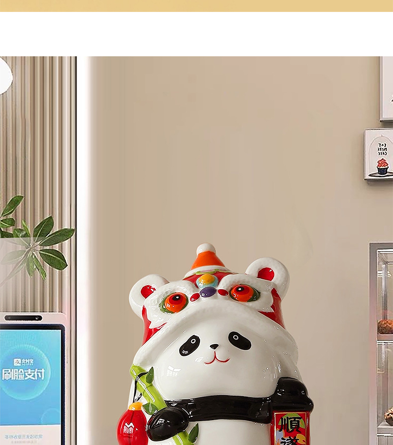 Warming housewarming panda ceramica hucha de dinero ideas estilo chino home doors oficina tesoro artesanía regalo caja de ahorros pic 9