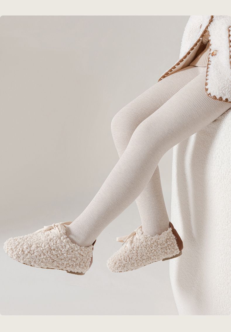 女童打底裤秋冬加绒加厚儿童保暖裤 竖条纹一体绒九分连裤袜批发详情25